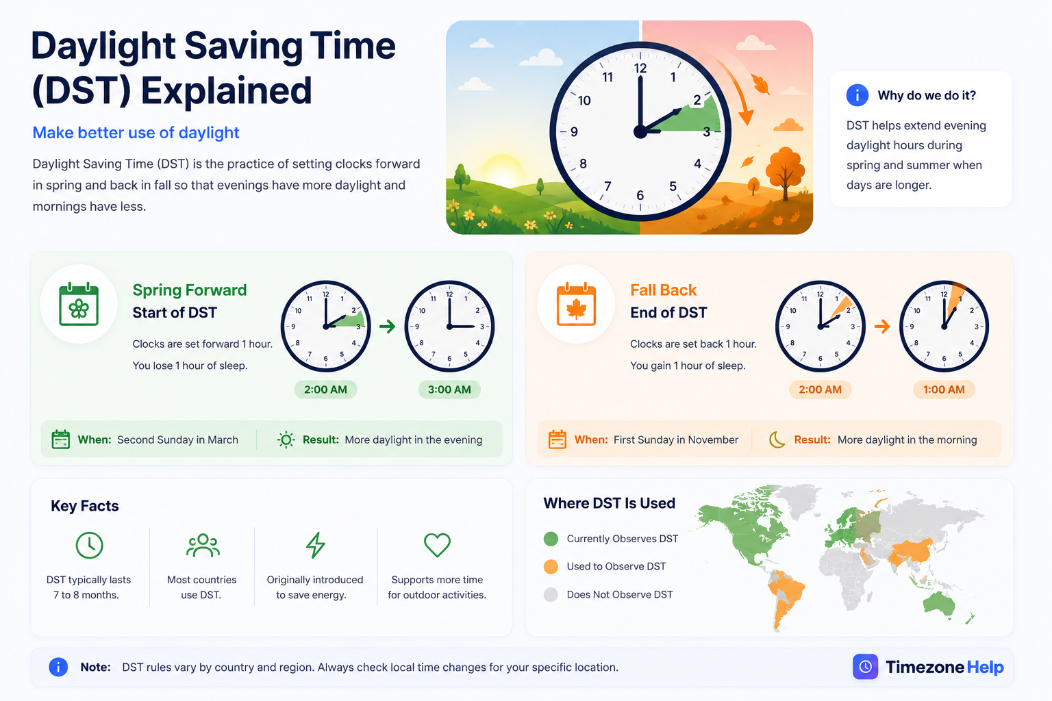 Calendar showing daylight saving time confusion